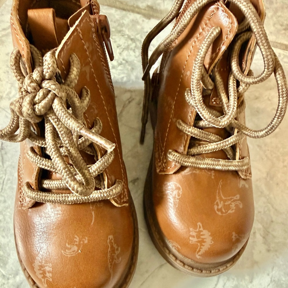 Carters Brown Kids Shoes with Dinosaur Print 7T
